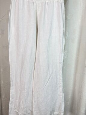 Karyn Seo Handmade Linen Wide-Leg Pants, Size M
